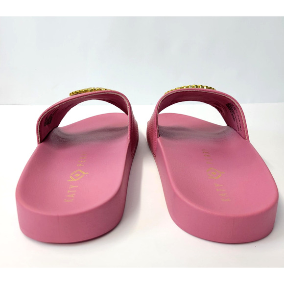 Katy Perry Pool Slide Shell Shoes Womens Size 7M Dark Pink Gold Seashell Sandals - Picture 9 of 12